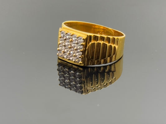 22k Solid Gold Men Simple Ring GR1359