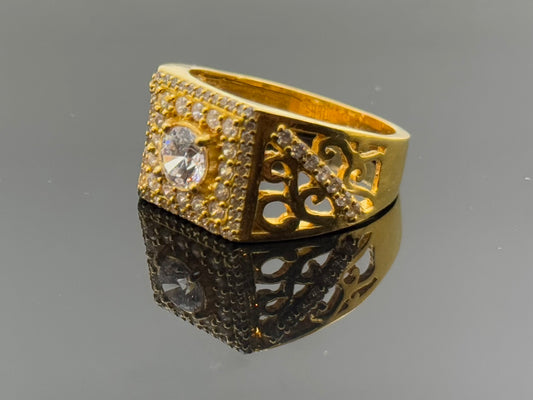 22k Solid Gold Men Simple Ring GR1363