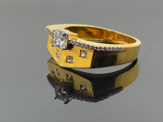 22k Solid Gold Men Simple Ring GR1365