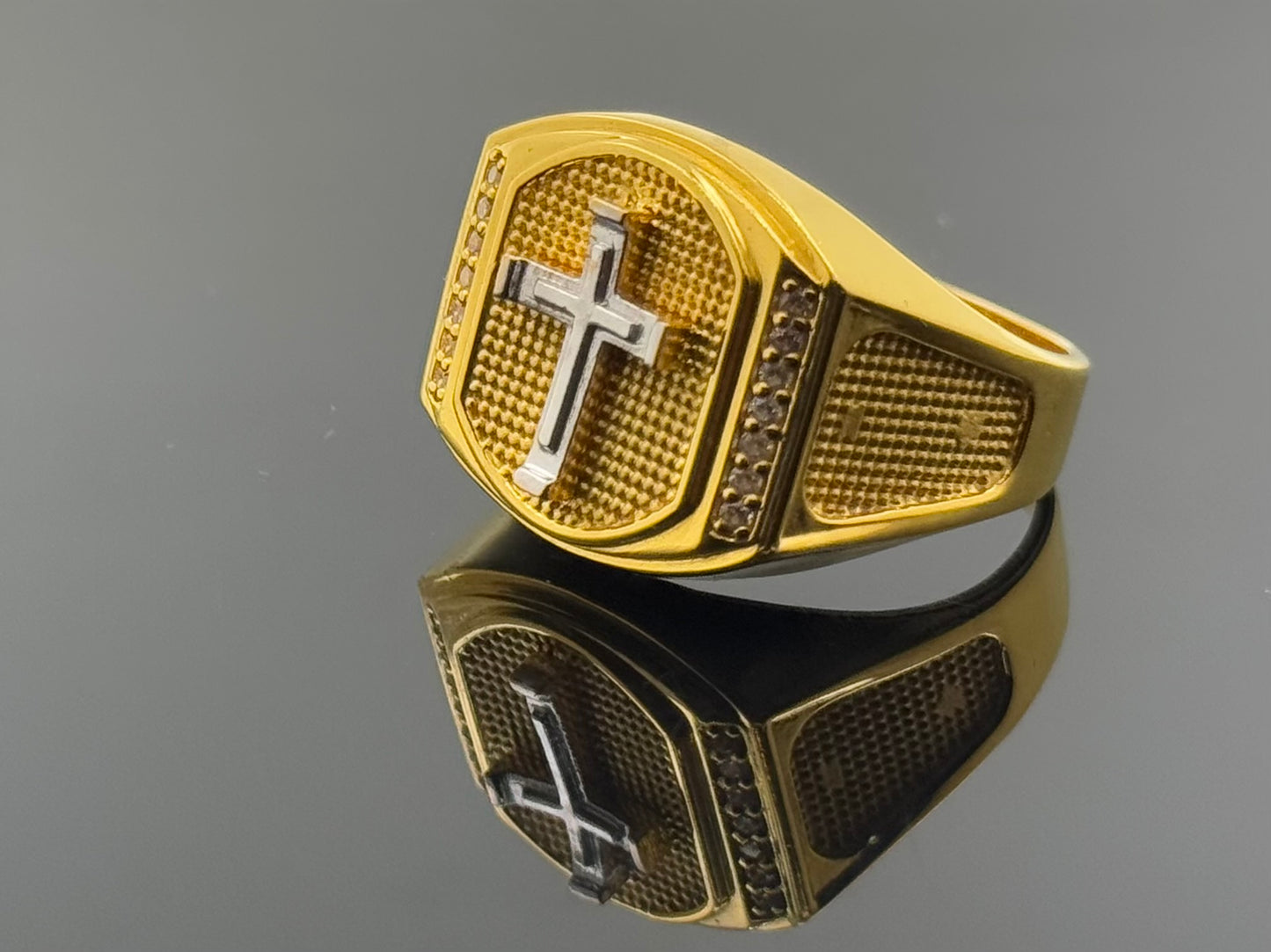 22k Solid Gold Men Simple Ring GR1366