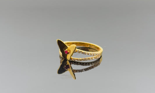 22k Solid Gold Ladies Simple Ring GR1505