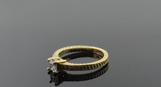 18k Solid Gold Ladies Simple Ring GR1555