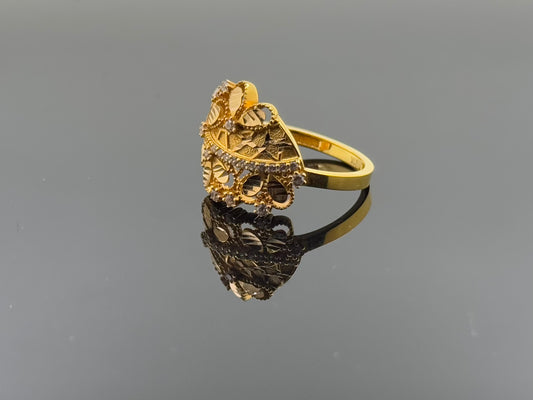 21k Solid Gold Ladies Simple Ring GR1578