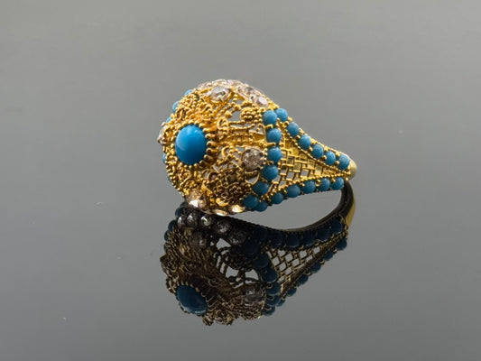 22k Solid Gold Ladies Simple Ring GR1613