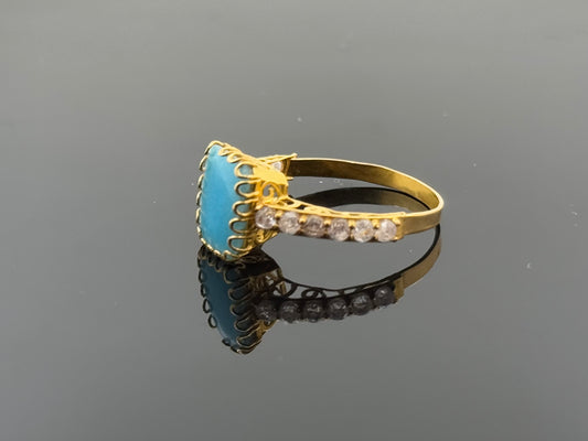 21k Solid Gold Ladies Simple Ring GR1643
