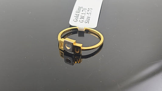 21k Solid Gold Ladies Simple Ring GR181