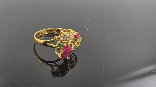 22k Solid Gold Ladies Simple Ring GR262