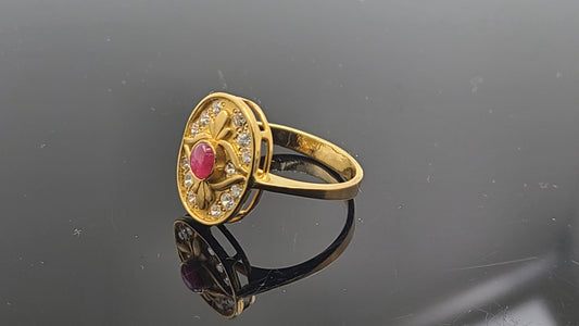 21k Solid Gold Ladies Simple Ring GR286