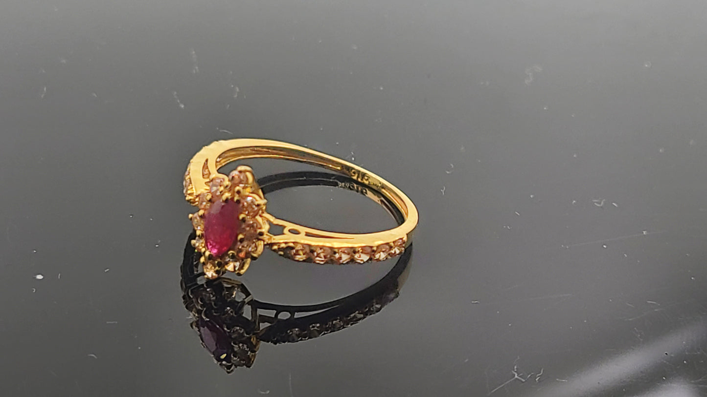 22k Solid Gold Ladies Simple Ring GR293