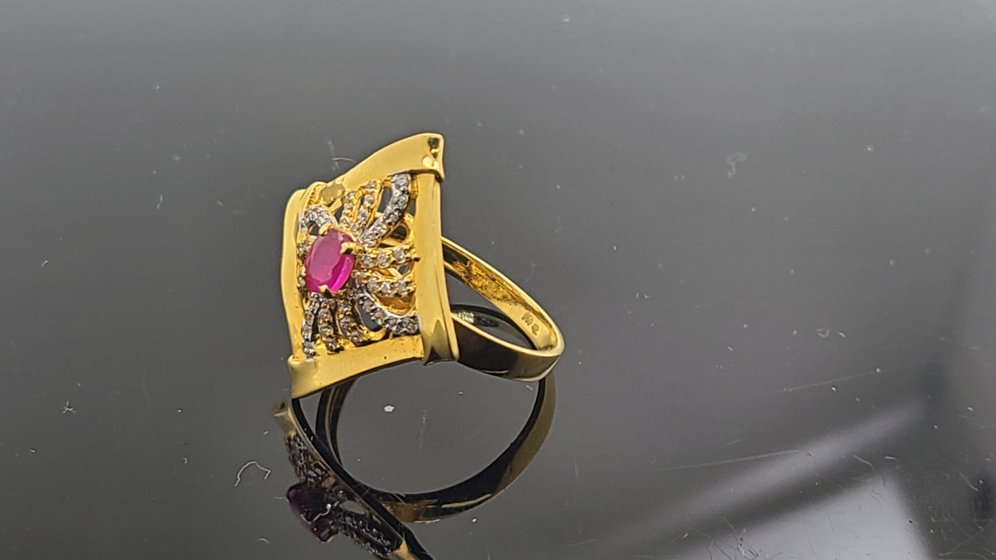 22k Solid Gold Ladies Simple Ring GR301