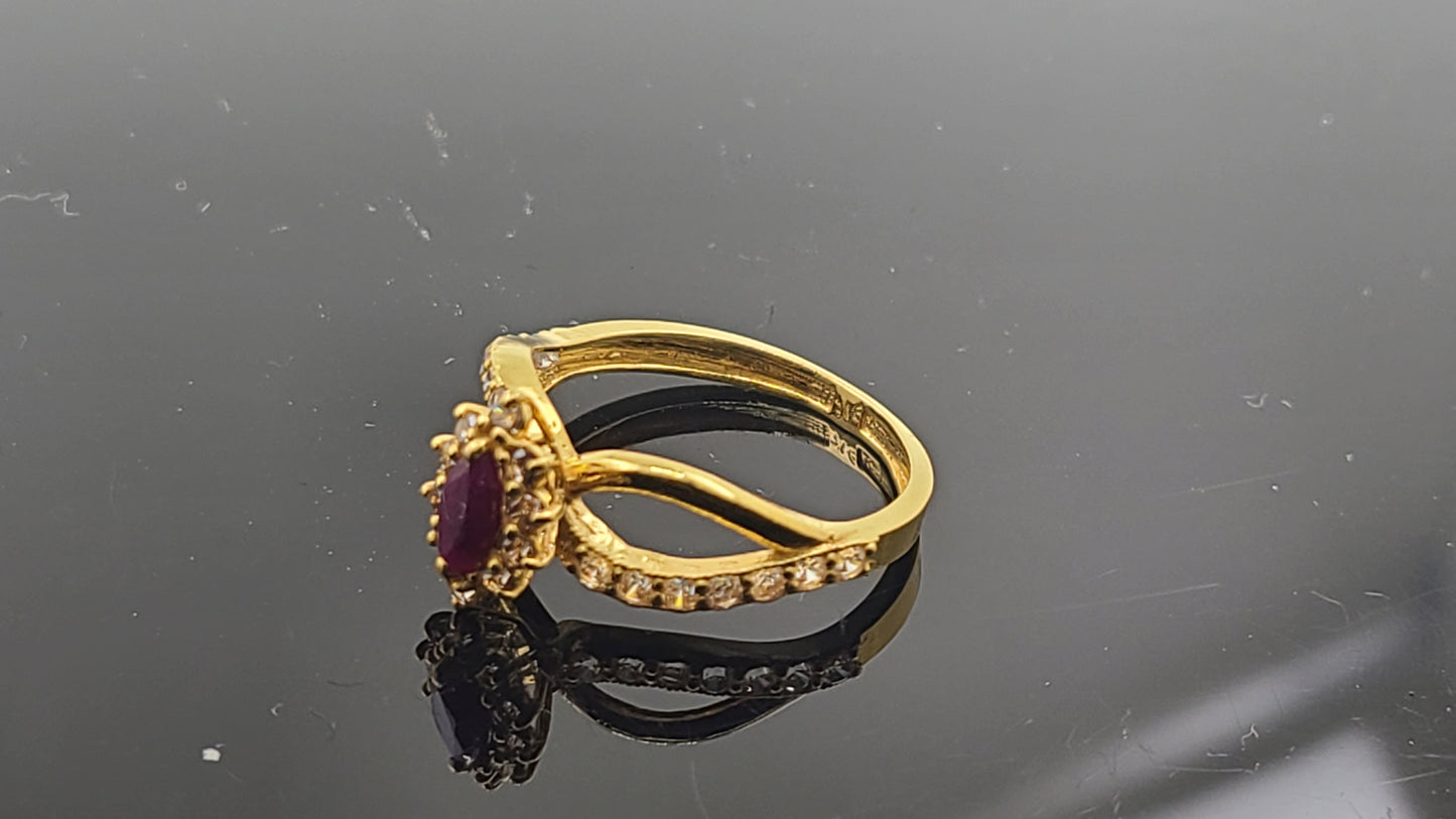 22k Solid Gold Ladies Simple Ring GR305