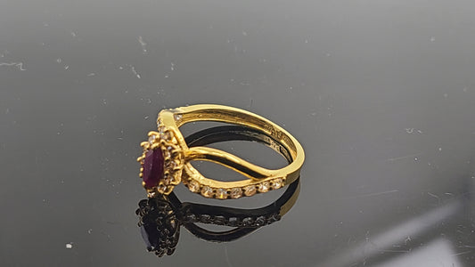 22k Solid Gold Ladies Simple Ring GR305
