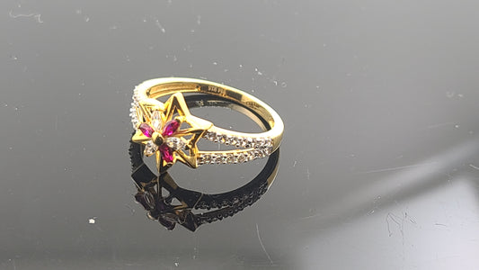 22k Solid Gold Ladies Simple Ring GR306