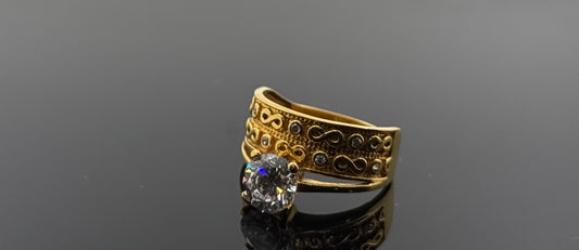 21k Solid Gold Ladies Simple Ring GR378