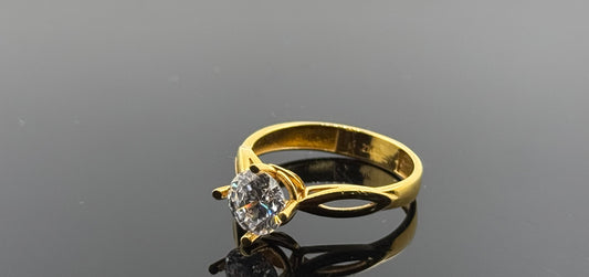 21k Solid Gold Ladies Simple Ring GR379
