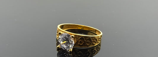 21k Solid Gold Ladies Simple Ring GR382