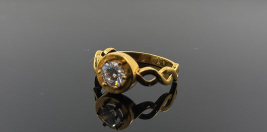 21k Solid Gold Ladies Simple Ring GR384