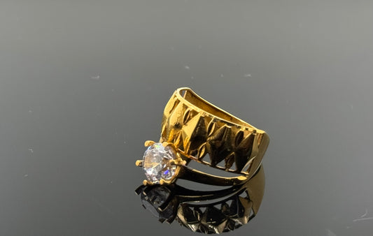 21k Solid Gold Ladies Simple Ring GR388