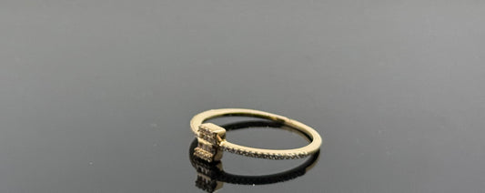 18k Solid Gold Ladies Simple Ring GR393