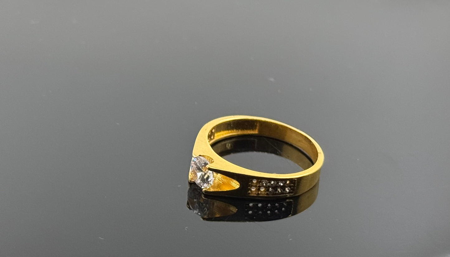22k Solid Gold Ladies Simple Ring GR402