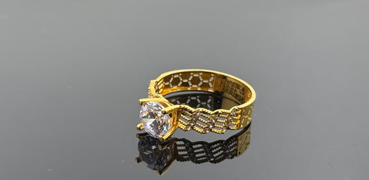 22k Solid Gold Ladies Simple Ring GR405