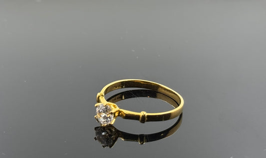 22k Solid Gold Ladies Simple Ring GR416