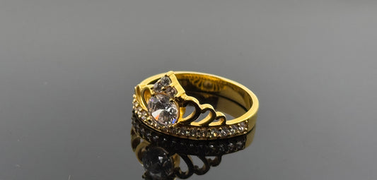 22k Solid Gold Ladies Simple Ring GR424