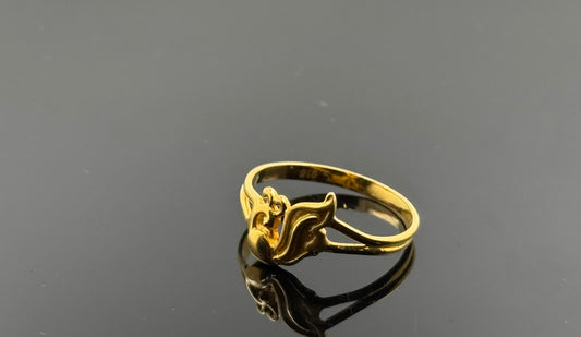 22k Solid Gold Ladies Simple Ring GR429