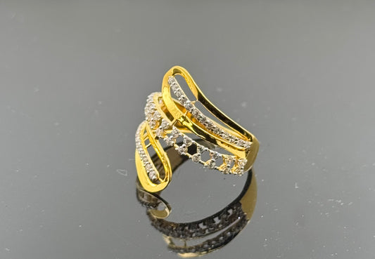 22k Solid Gold Ladies Simple Ring GR518
