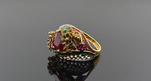 22k Solid Gold Ladies Simple Ring GR541