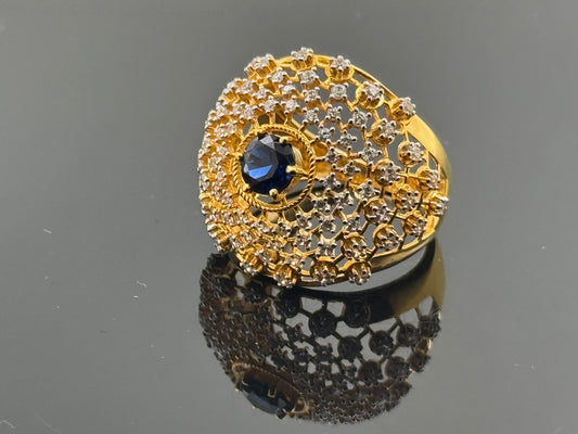 22k Solid Gold Ladies Simple Ring GR574