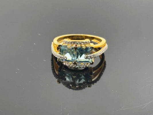 22k Solid Gold Ladies Simple Ring GR575