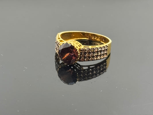 22k Solid Gold Ladies Simple Ring GR596