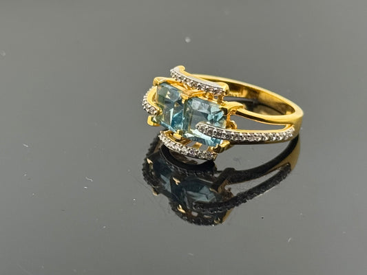 22k Solid Gold Ladies Simple Ring GR606