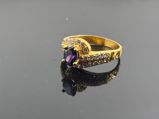 22k Solid Gold Ladies Simple Ring GR608