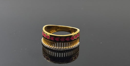 22k Solid Gold Ladies Simple Ring GR728