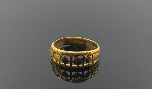 22k Solid Gold Ladies Simple Ring GR957