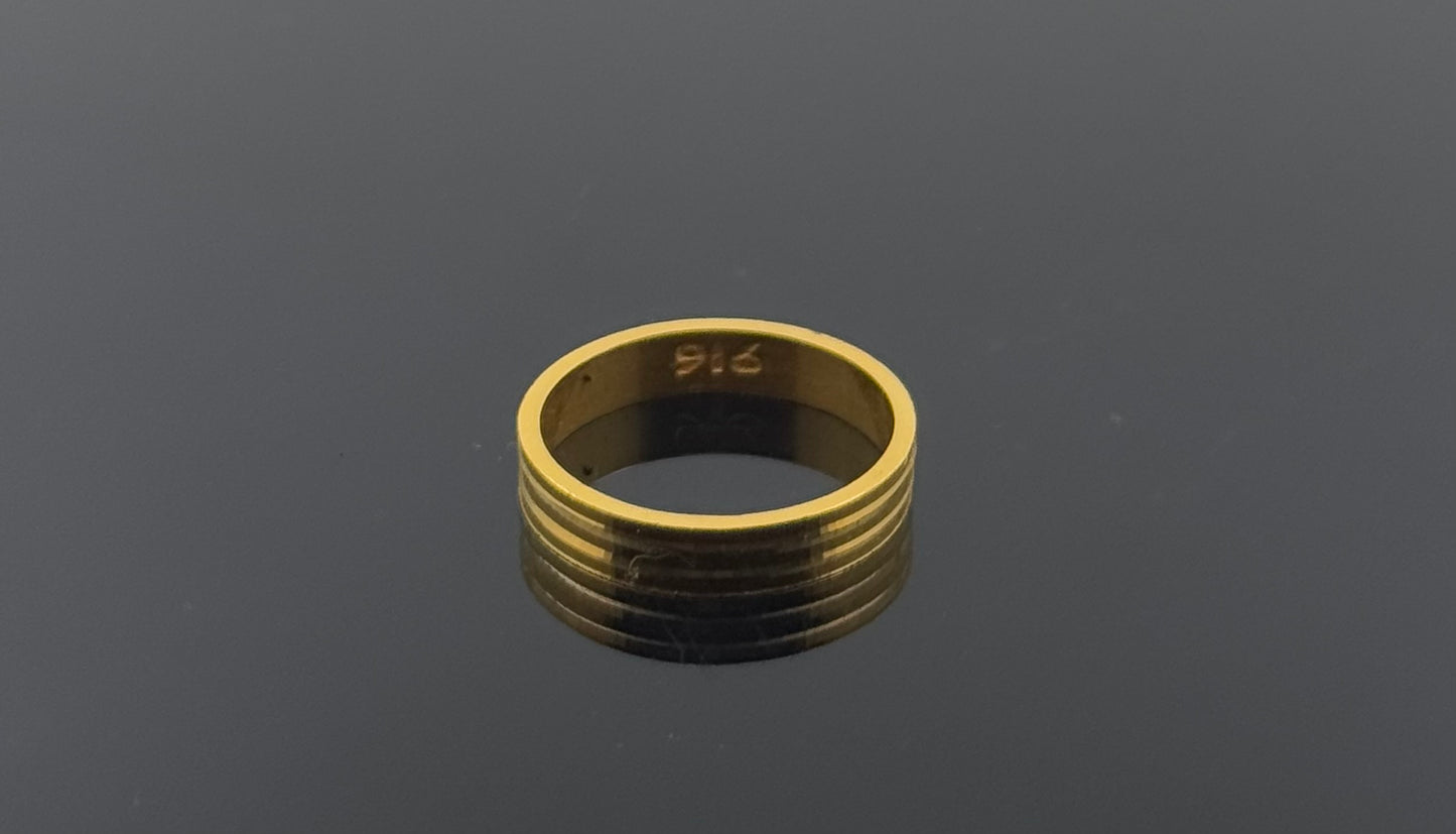 22k Solid Gold Ladies Simple Ring GR966