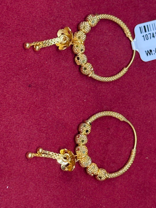 22k gold hoops 0626