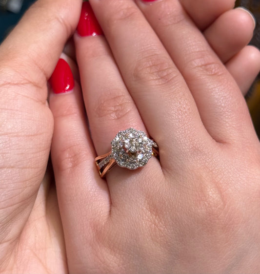 Natural Diamond Cocktail Custer Ring DR171