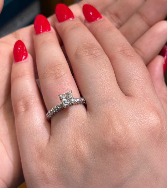 Natural Diamond Princess Cut Ring DR106