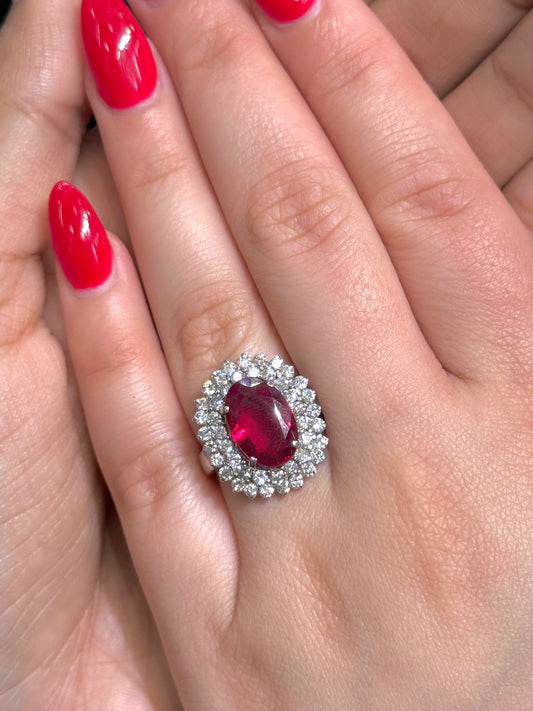 Natural Diamond Ring with Ruby DR118
