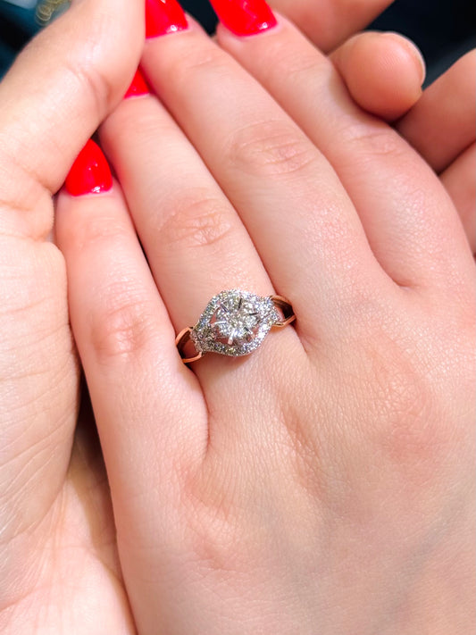 Natural Diamond Cluster Ring DR70