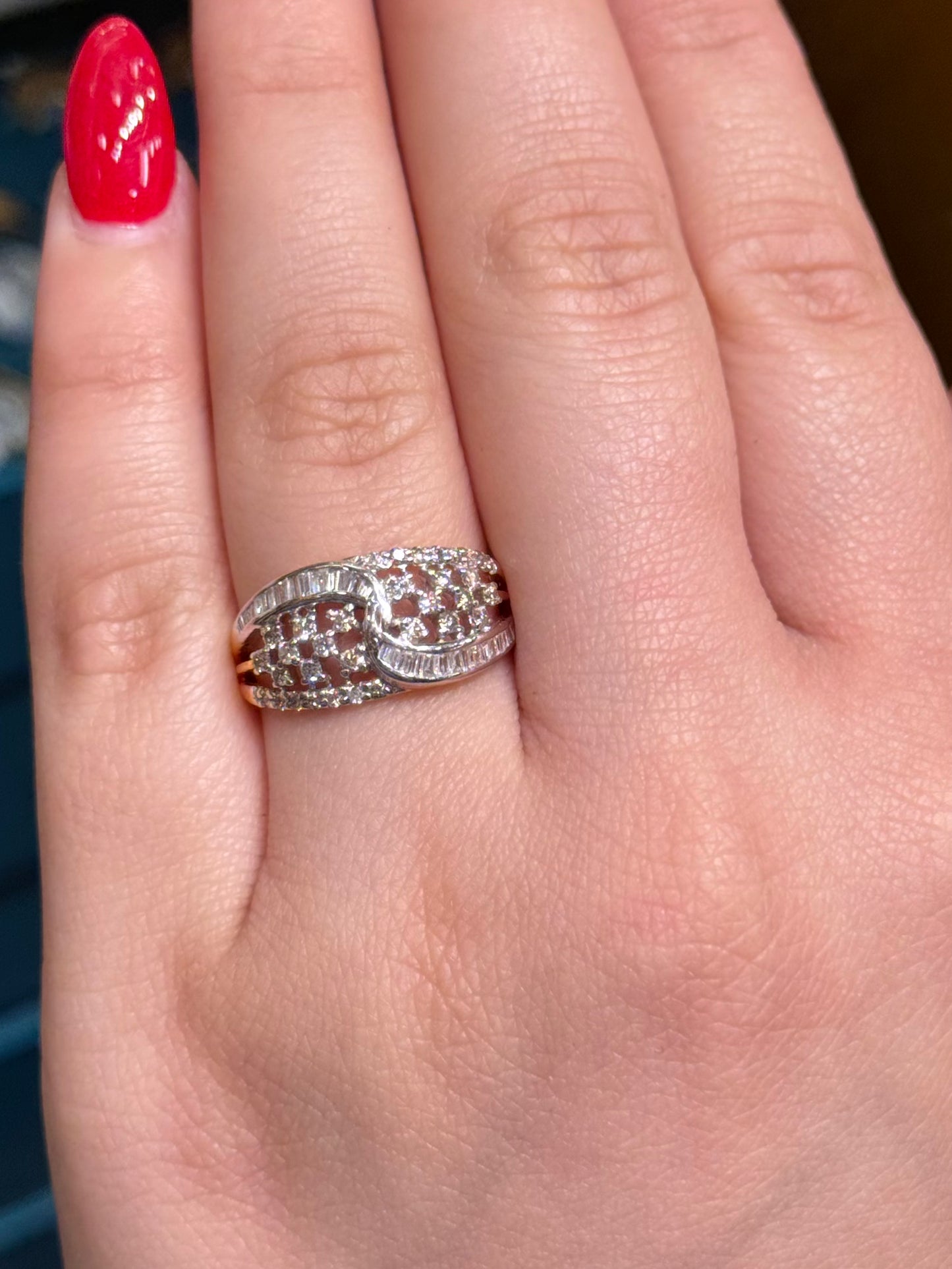 Natural Diamond Cluster Ring DR21