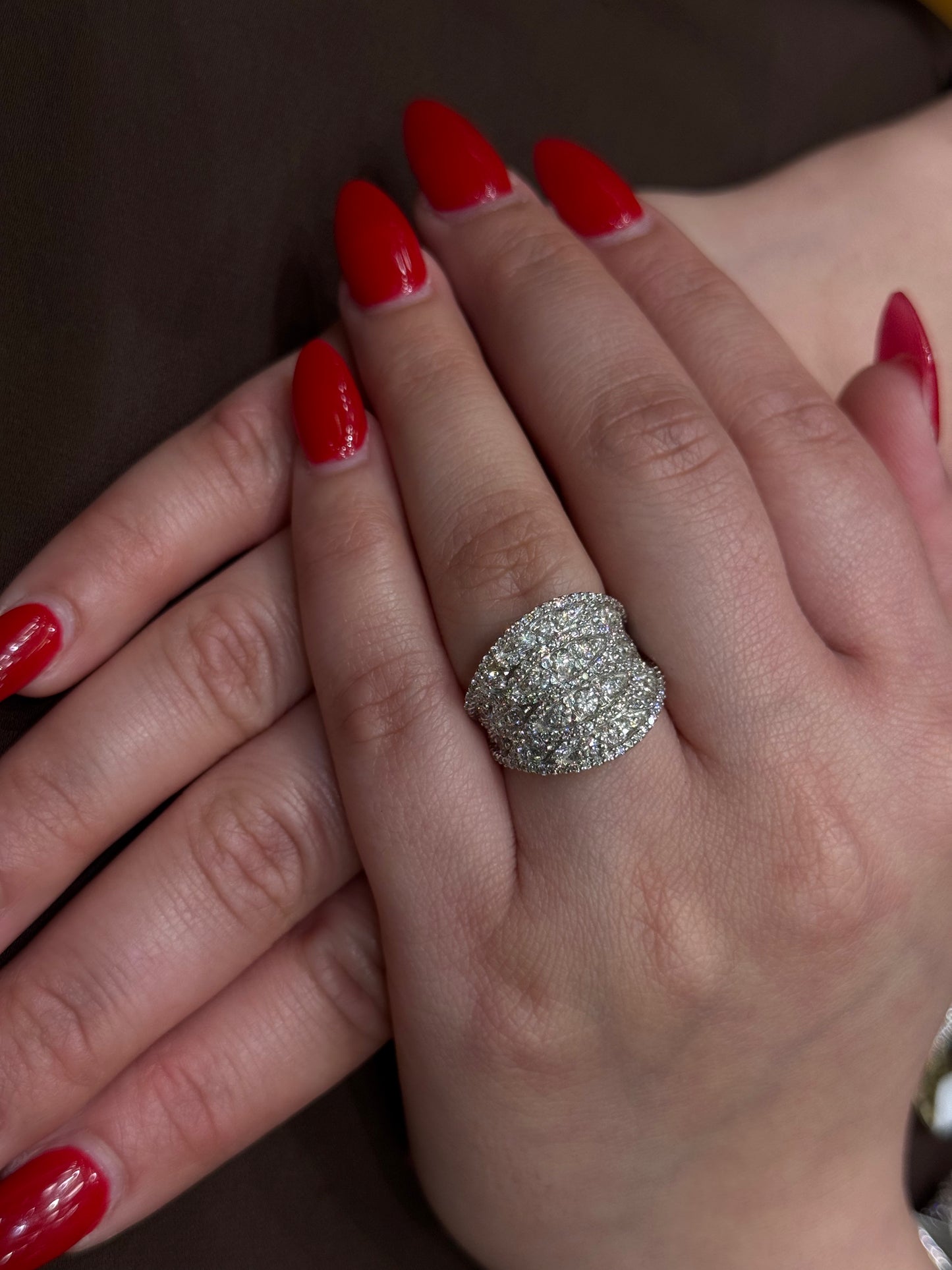Natural Diamond Cluster Ring DR341