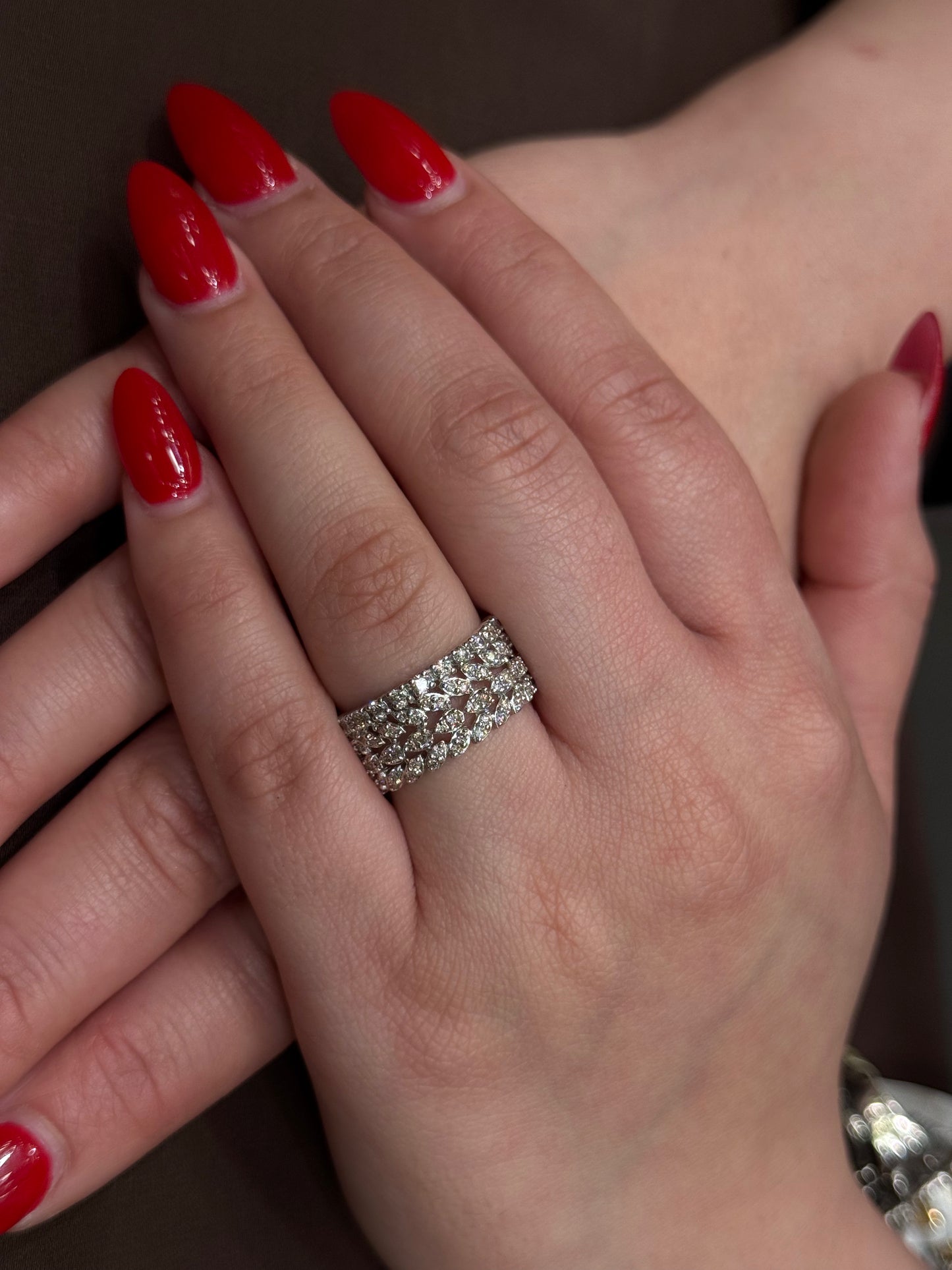 Natural Diamond Cluster Ring DR326