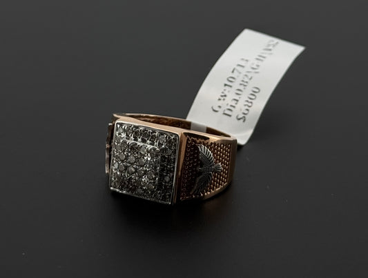 Natural Diamond Men Signet Ring DR304
