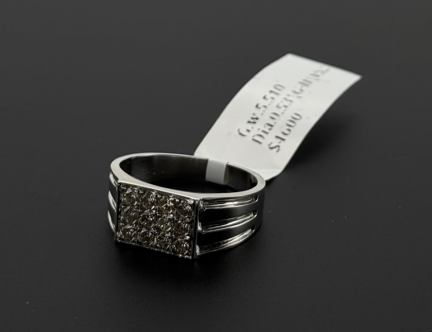 Natural Diamond Men Signet Ring DR281