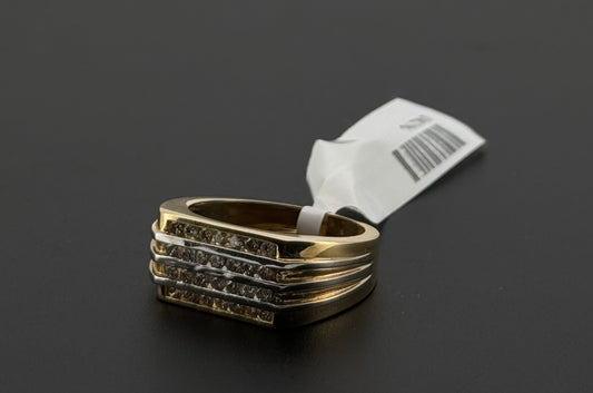 Natural Diamond Men Signet Ring DR296