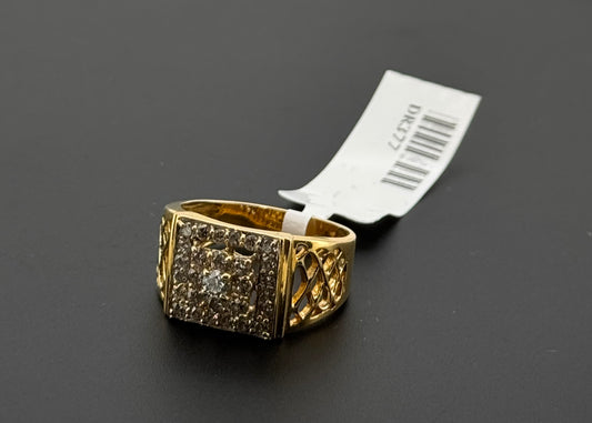 Natural Diamond Men Signet Ring DR377